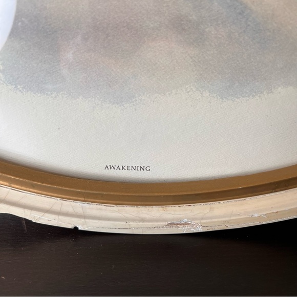 Vintage 1930’s Bessie Pease Gutmann ‘Awakening’ Oval Framed Litho of Baby w Her - Picture 6 of 6